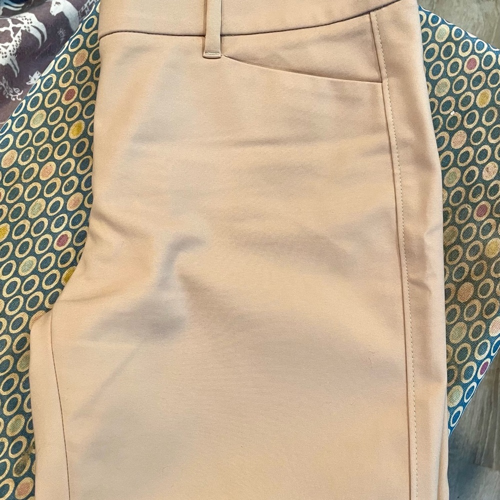 White House Black Market Beige Straight Crop Pants Size 2